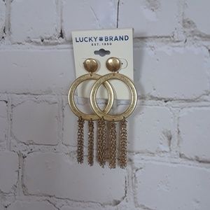 Lucky brand / Gold O Tassel Earring